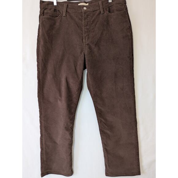 Levi's Wedgie Straight Corduroy Pants 34x28 Brown Button Fly High Rise Premium - Picture 2 of 11